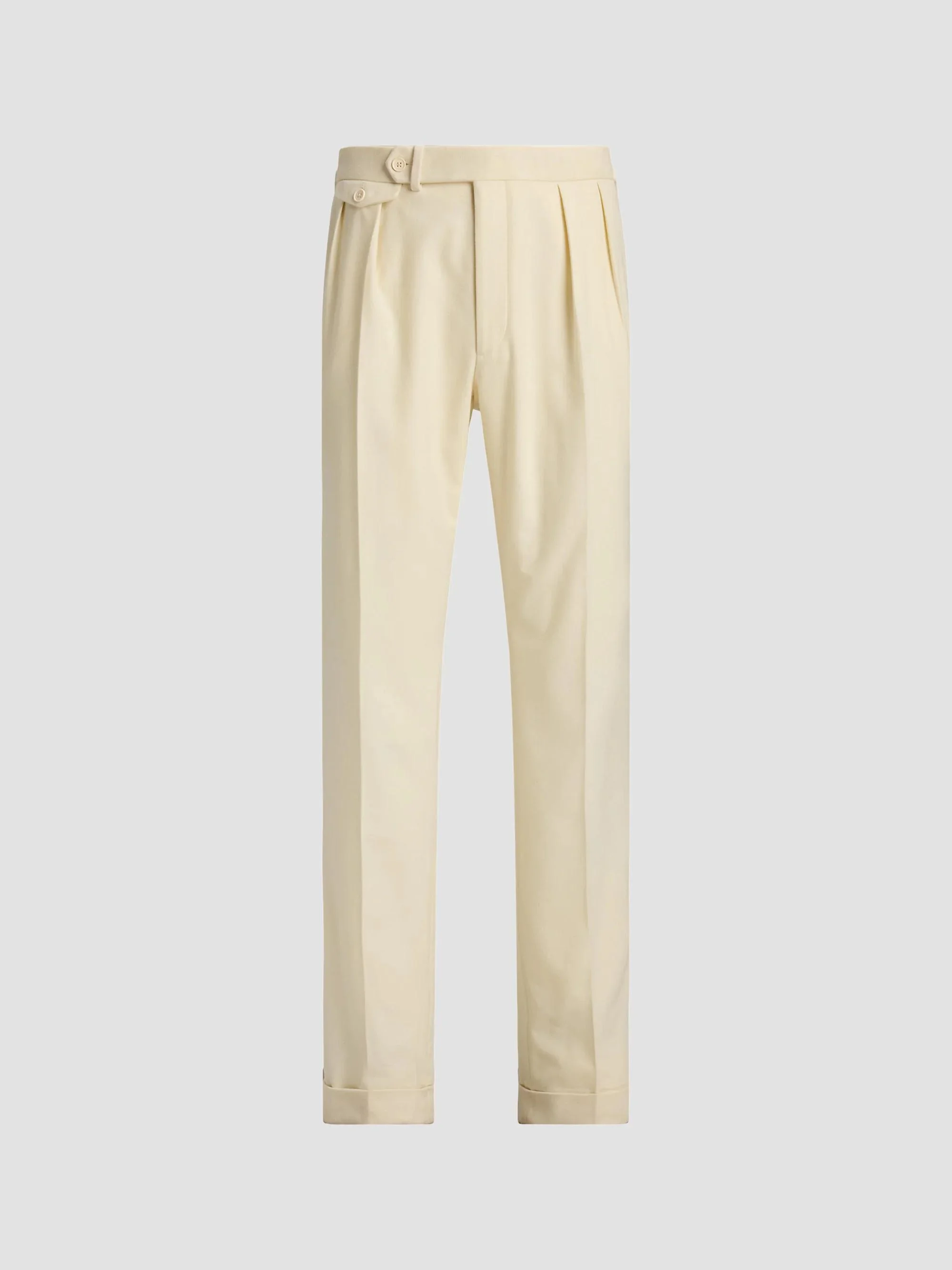 Men's Gregory Hand-Tailored Wool Trousers - Cream - 1