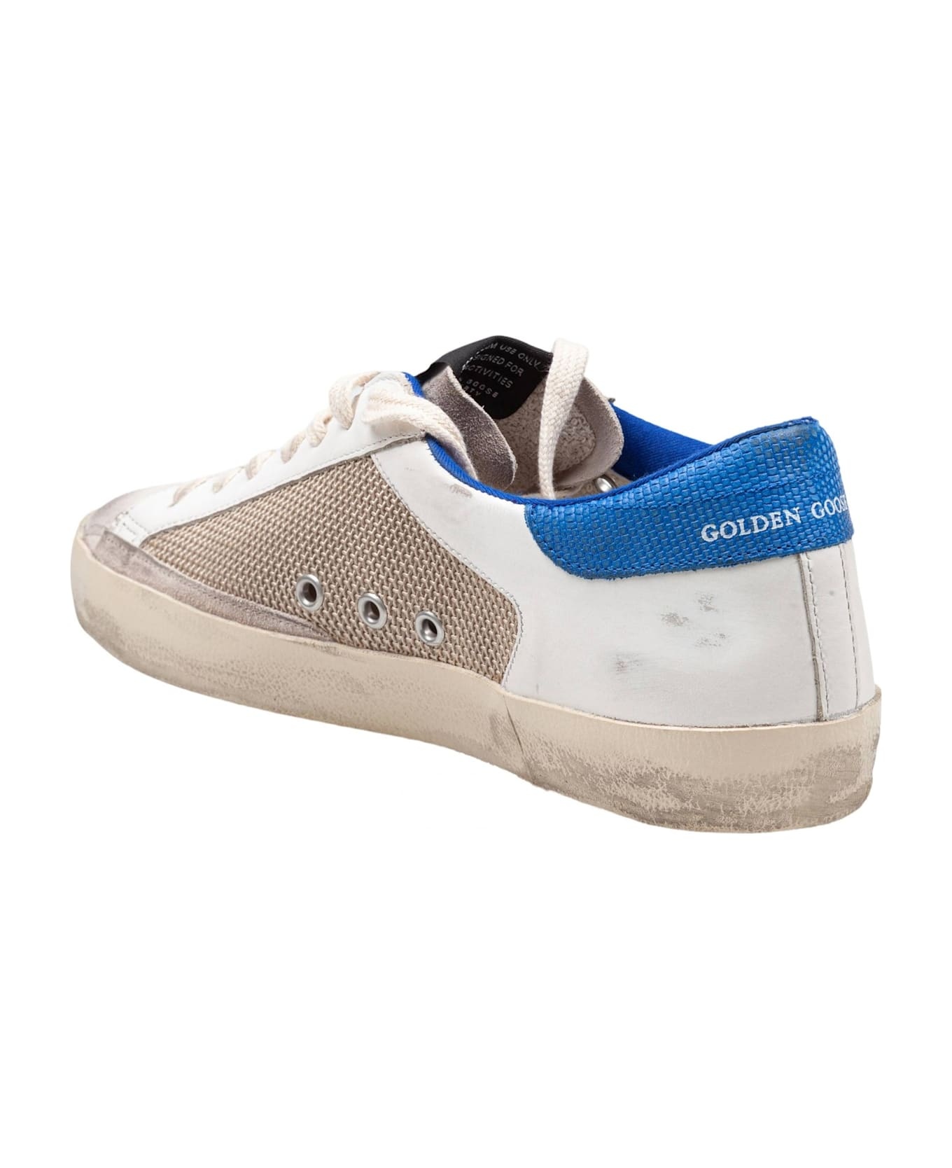Golden Goose Super Star In Suede And Fabric White And Bluette Color - 2