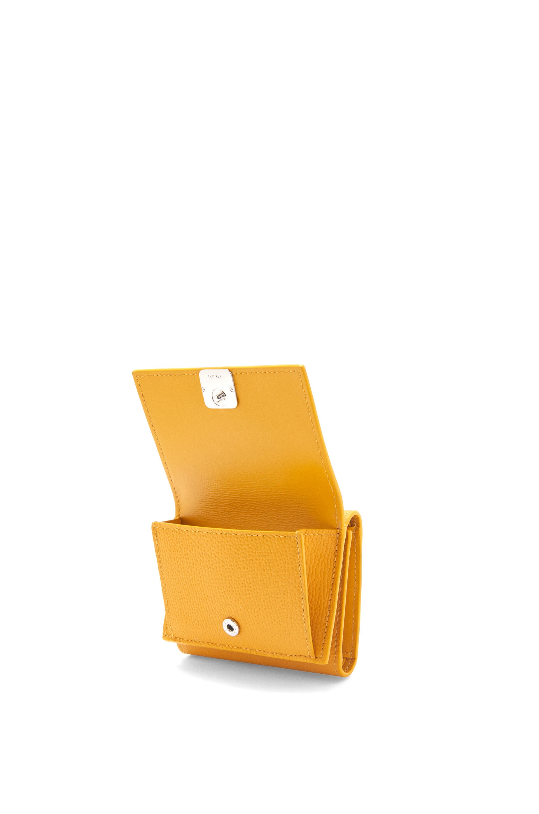 Anagram trifold wallet in pebble grain calfskin 3
