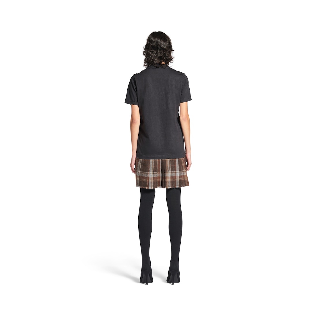 Women's Planet Earth Layered T-shirt Dress in Black/brown - 4
