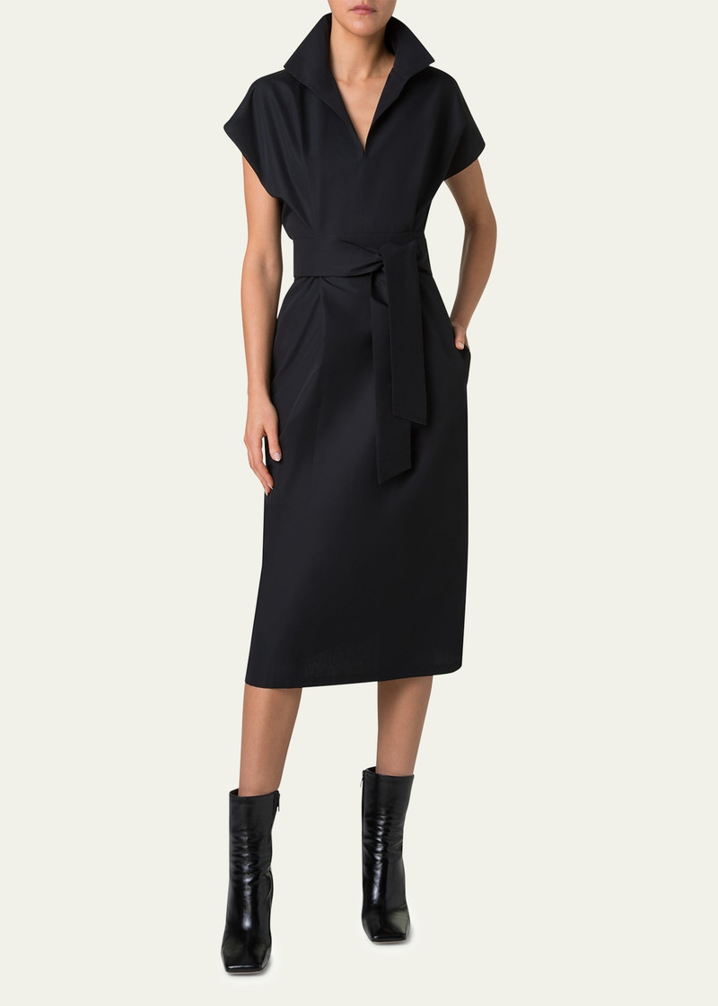 AKRIS Cotton Poplin Midi Shirtdress outlook