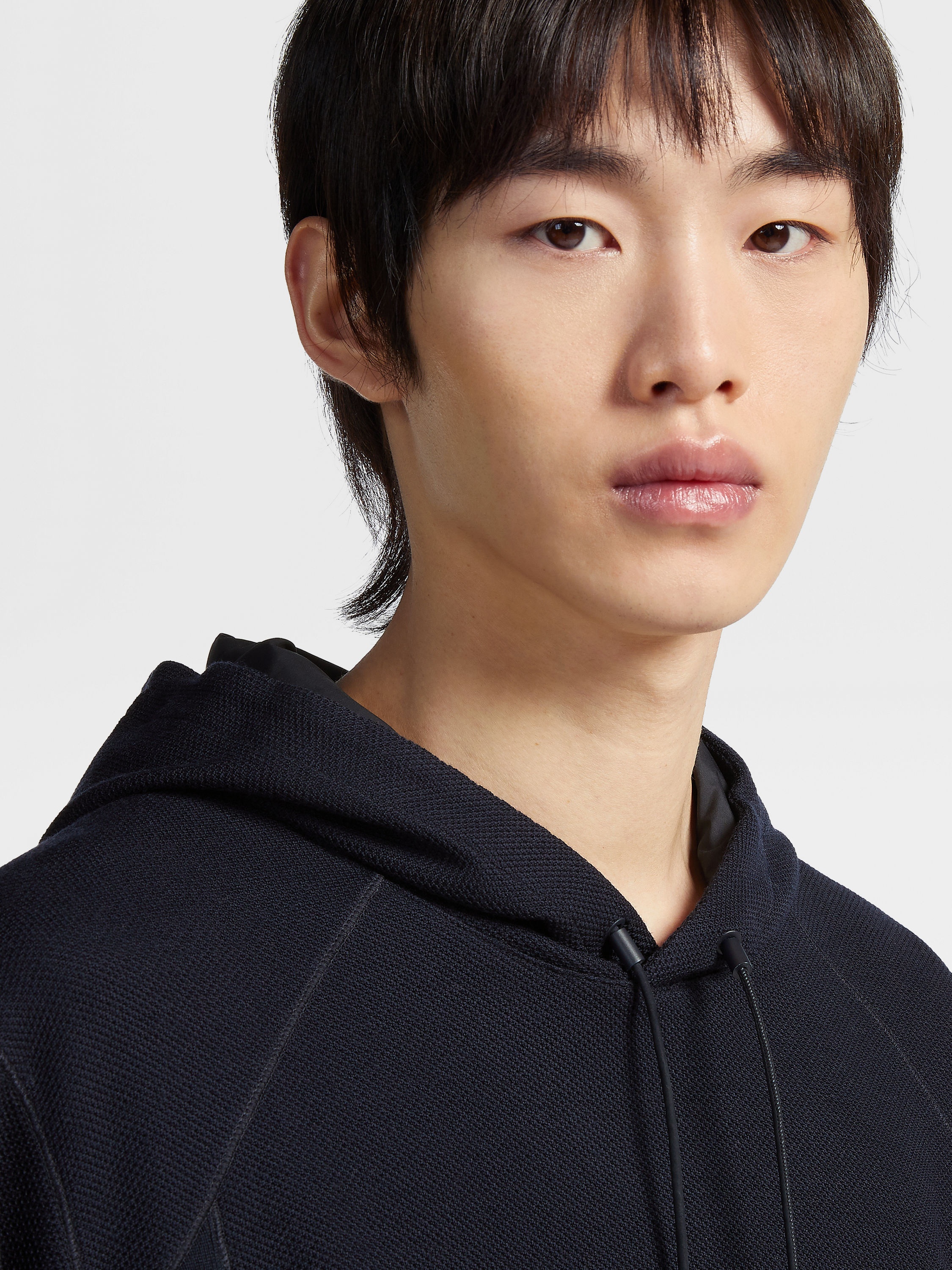 NAVY BLUE HIGH PERFORMANCE™ WOOL BLEND HOODIE - 4