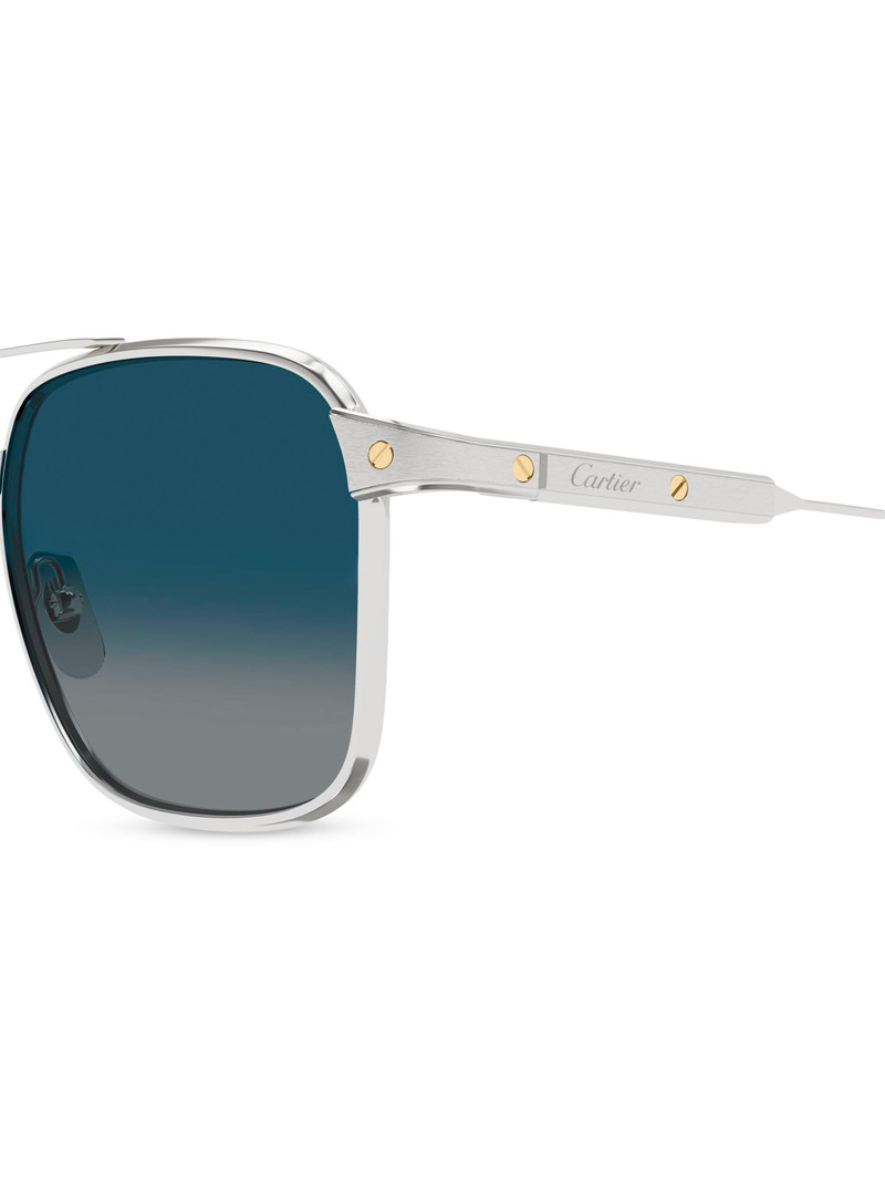 Men's Santos Light 54MM Square Sunglasses - Silver Blue 3