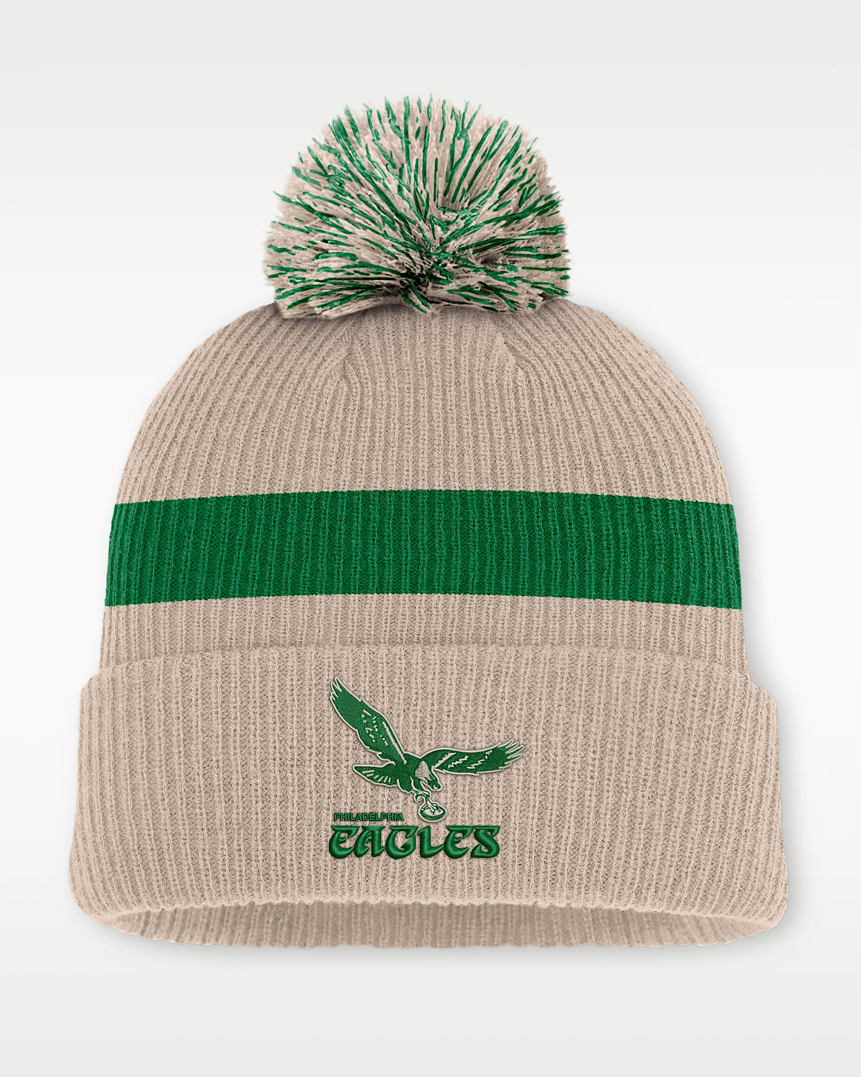 Philadelphia Eagles Rewind Peak Men's Nike NFL Cuffed Pom Beanie - 1