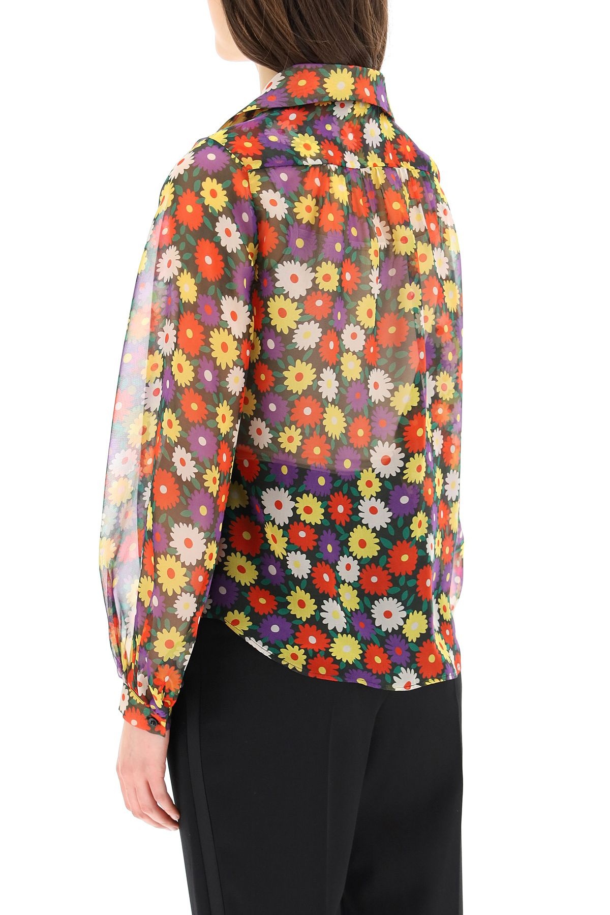 FLOWER PRINT MOUSSELINE SHIRT - 4