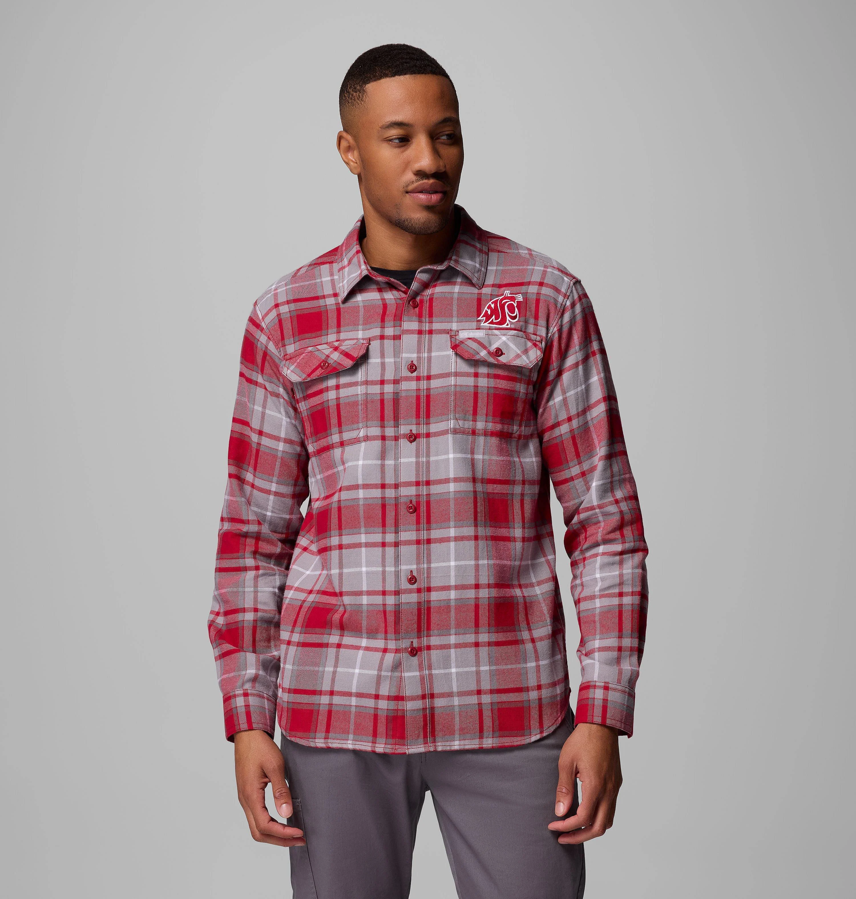 Men's Collegiate Flare Gun Flannel Long Sleeve Shirt - Washington State - 1