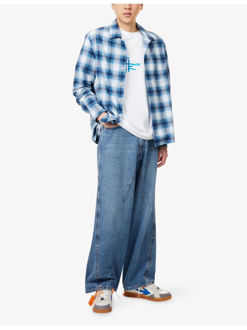 Off-White Twisted Flared-Leg Denim Jeans outlook