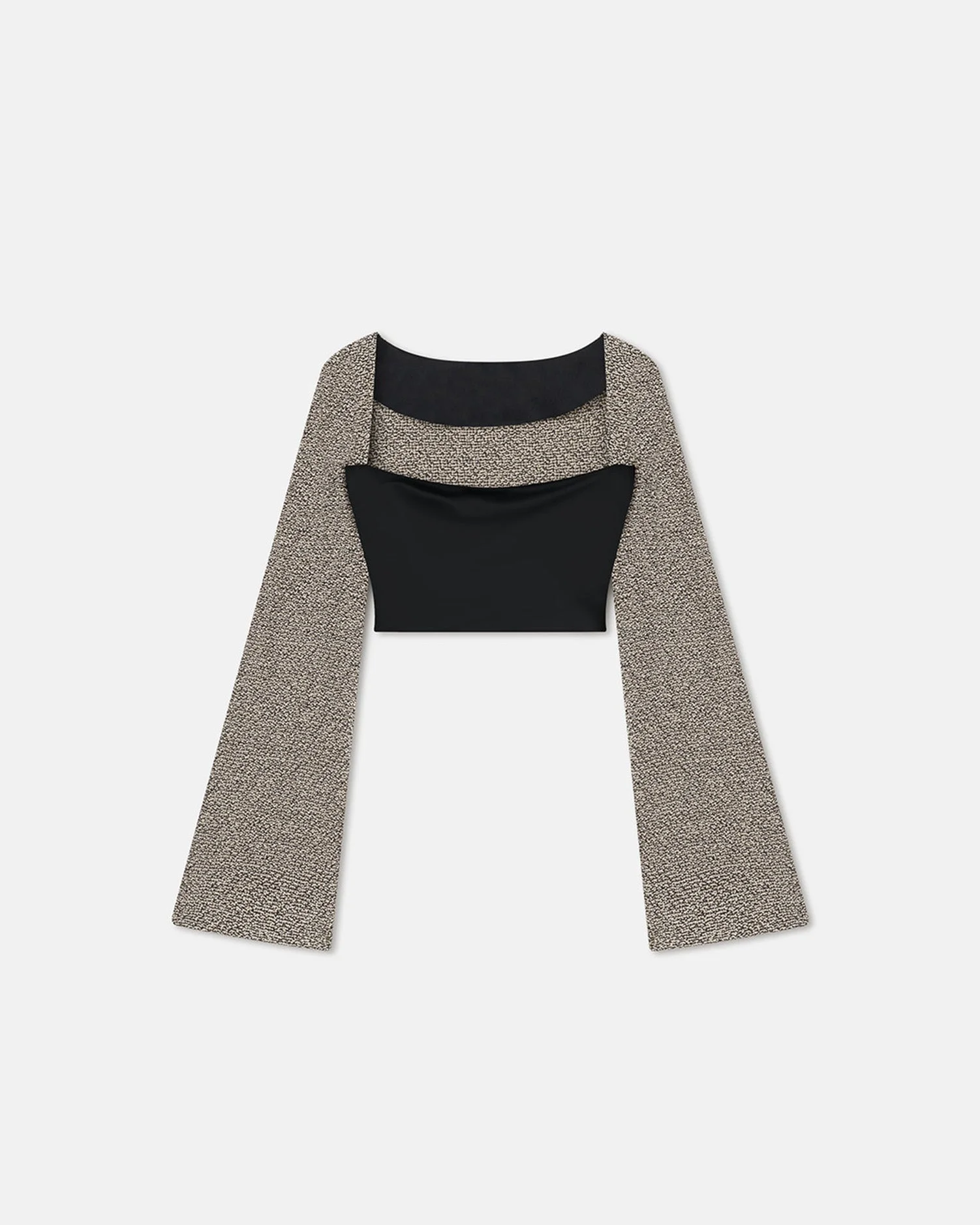 Slip Satin and Loopback Cotton Top - 1