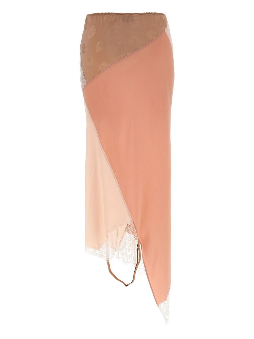 lace-paneled asymmetric skirt - 2
