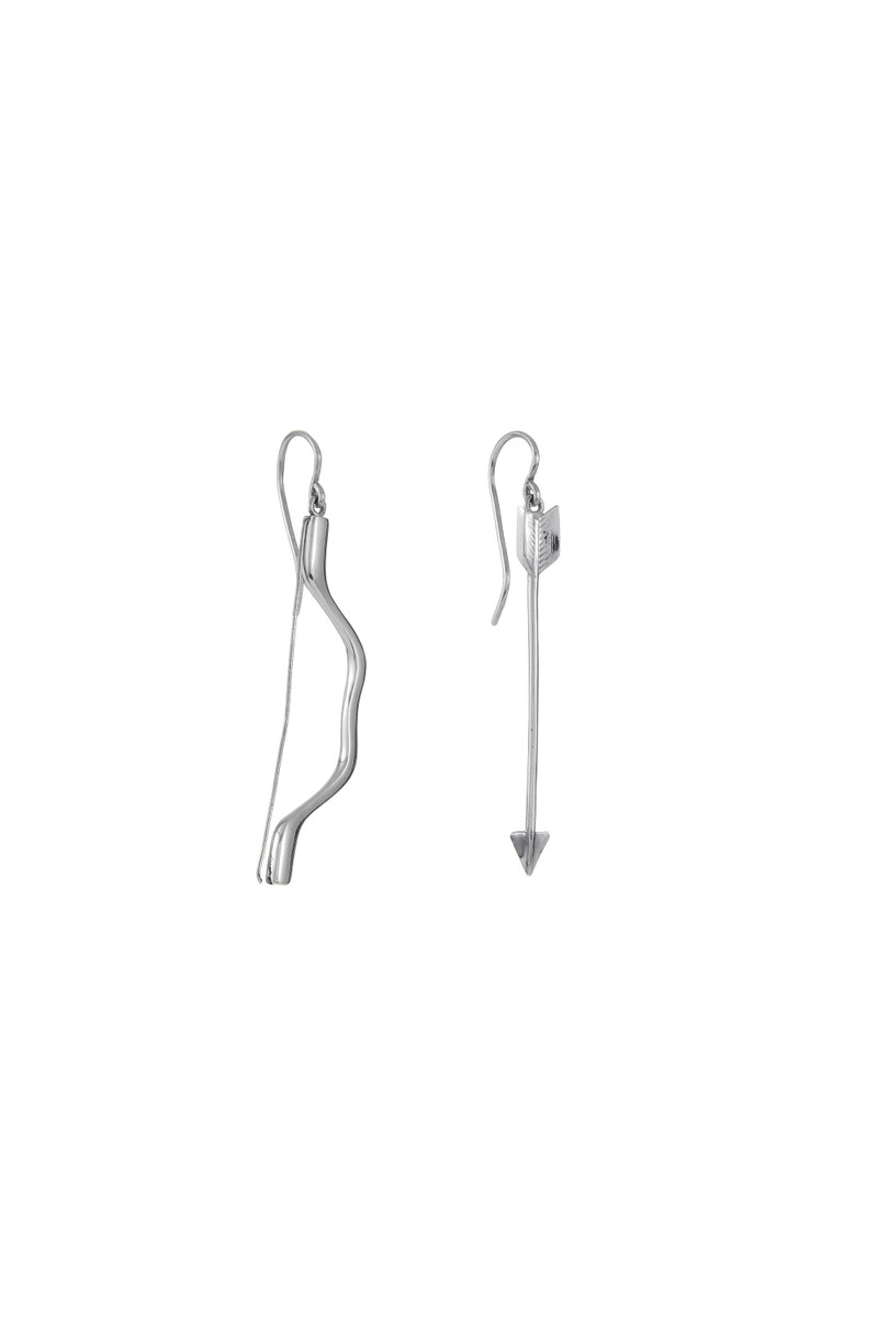 GABRIELA HEARST Bow and Arrows Earrings in 18K White Gold outlook
