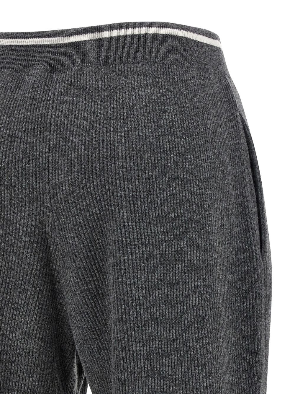 ribbed drawstring trousers - 3