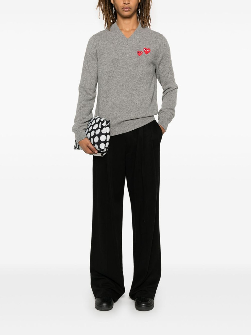 Comme des Garçons PLAY double heart-patch sweater outlook
