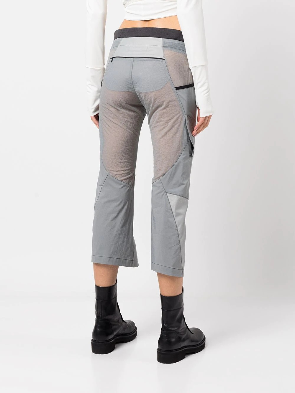 panelled slim-fit cropped trousers - 4