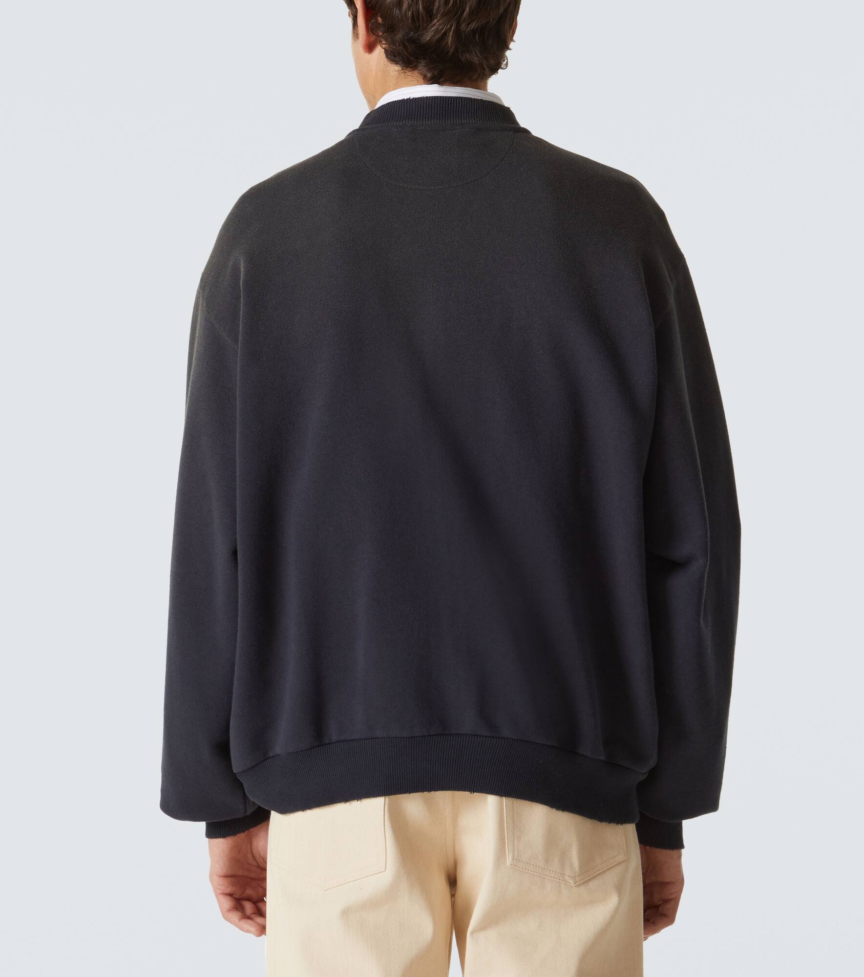 Logo cotton-blend zip-up sweatshirt - 4