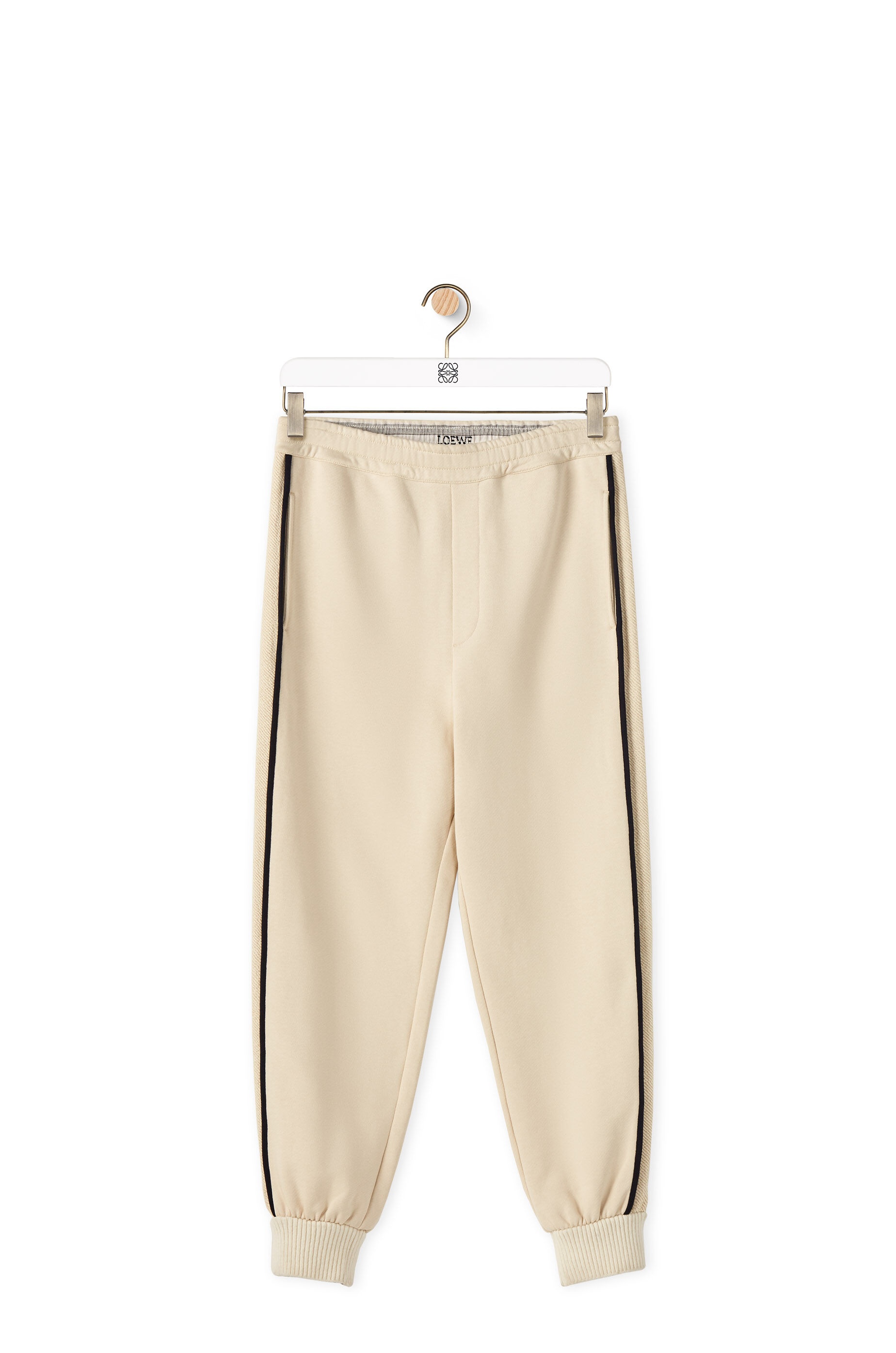 Side band jogging trousers in cotton - 1