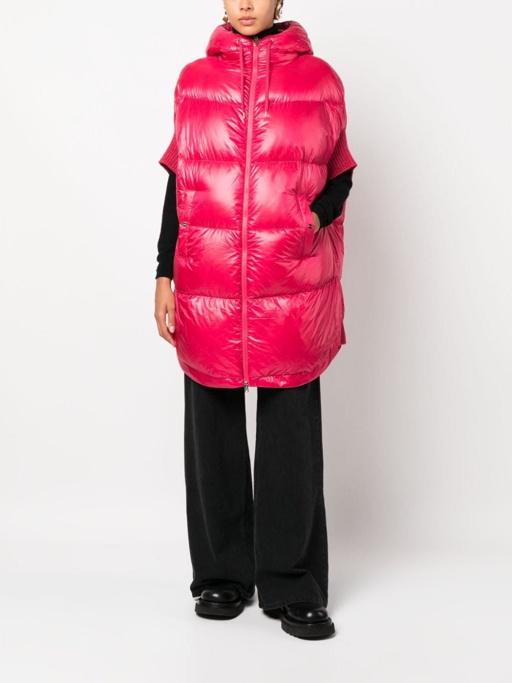 drawstring-hood quilted puffer jacket - 2