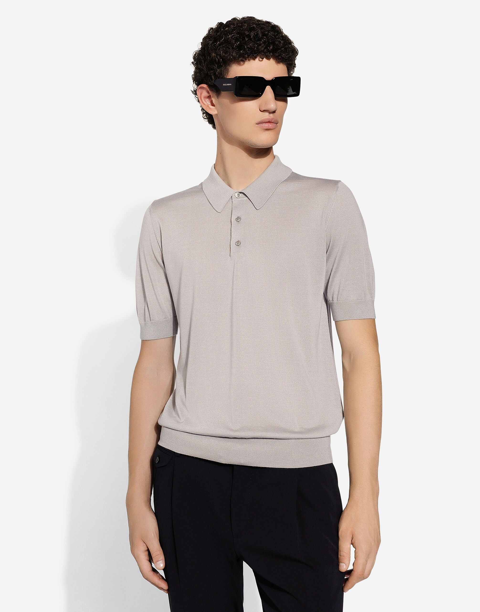Cashmere and silk polo-shirt - 4