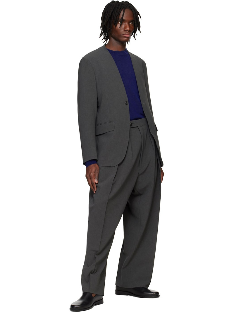 RAINMAKER KYOTO Gray Double Cloth No Collar Blazer outlook