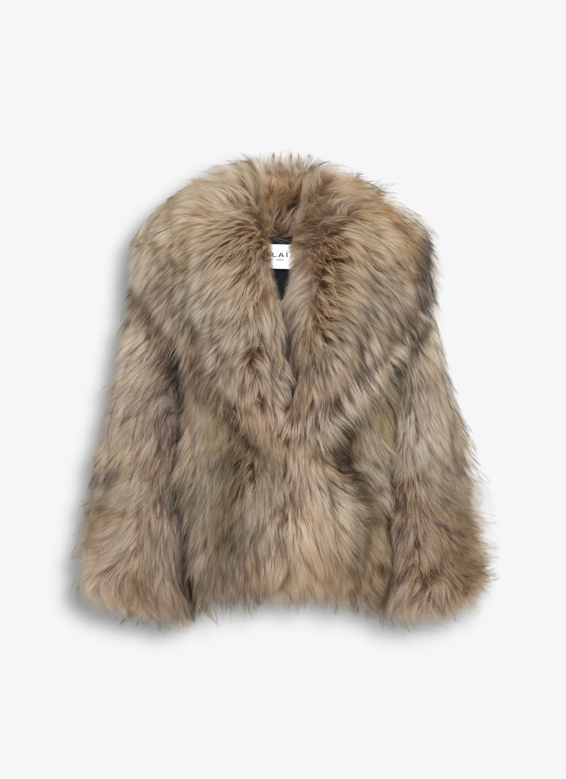CROPPED SHEARLING COAT - 1
