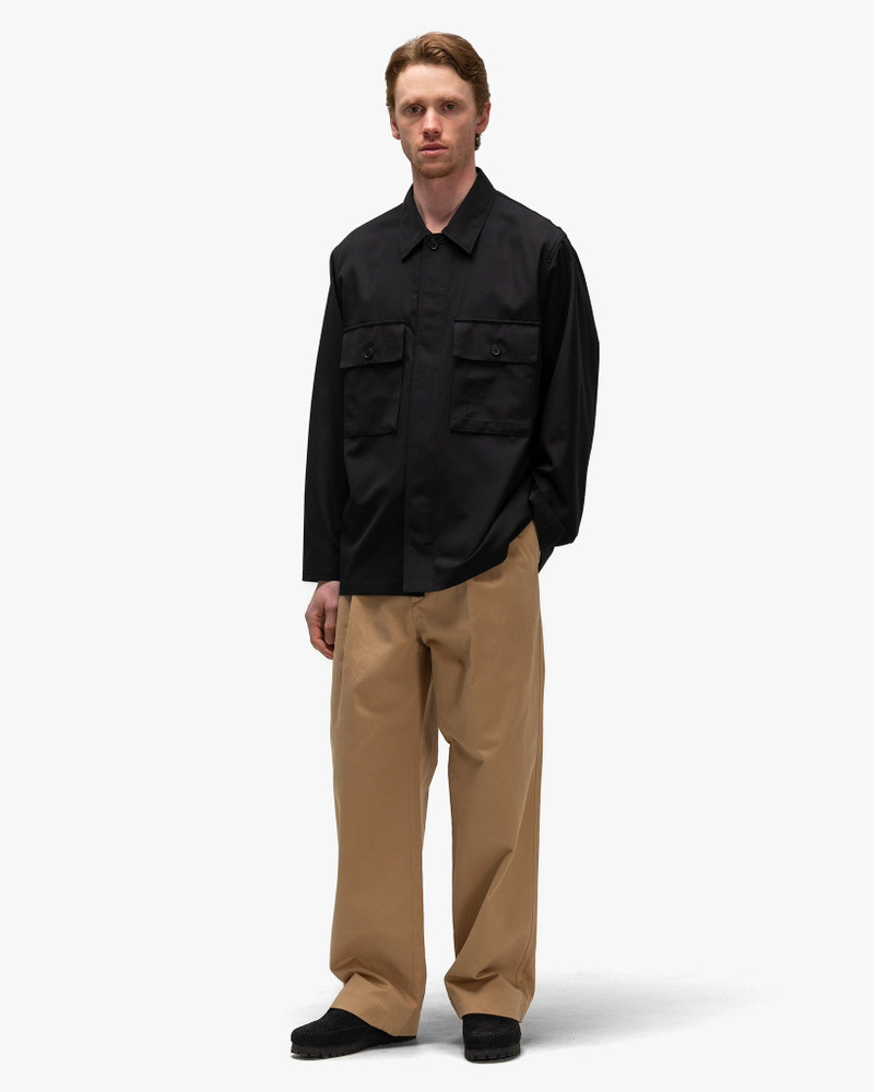 AURALEE Wool Herringbone Over Shirt Black outlook