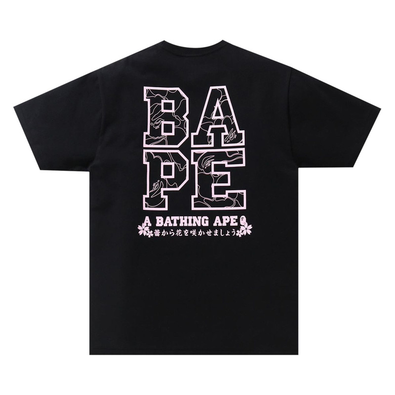 A BATHING APE® BAPE Sakura Photo Ape Head Tee 'Black' outlook