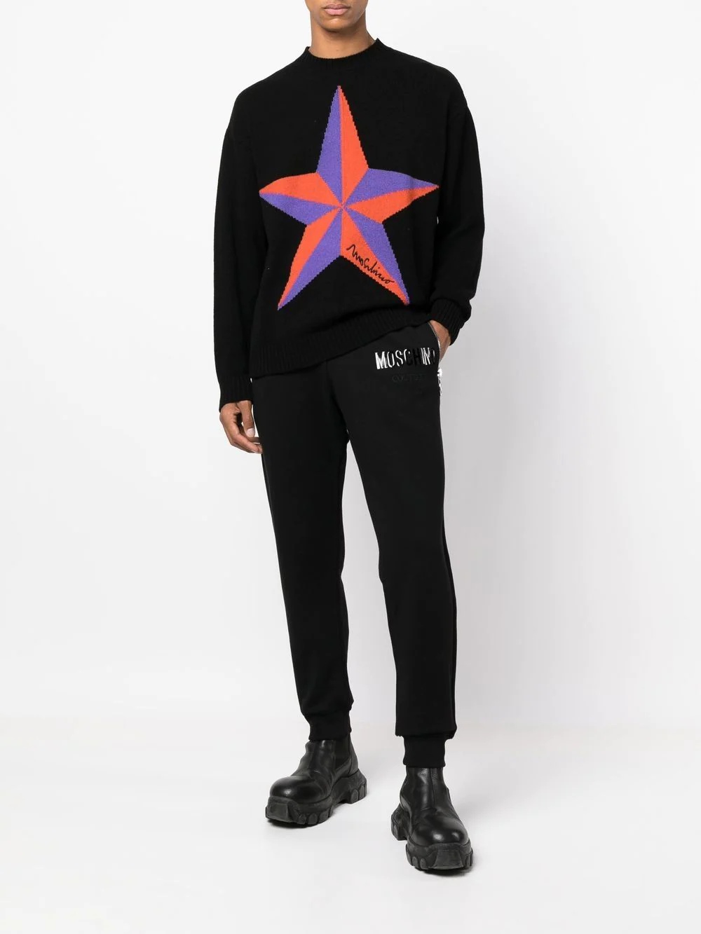 logo embroidered crew-neck jumper - 2