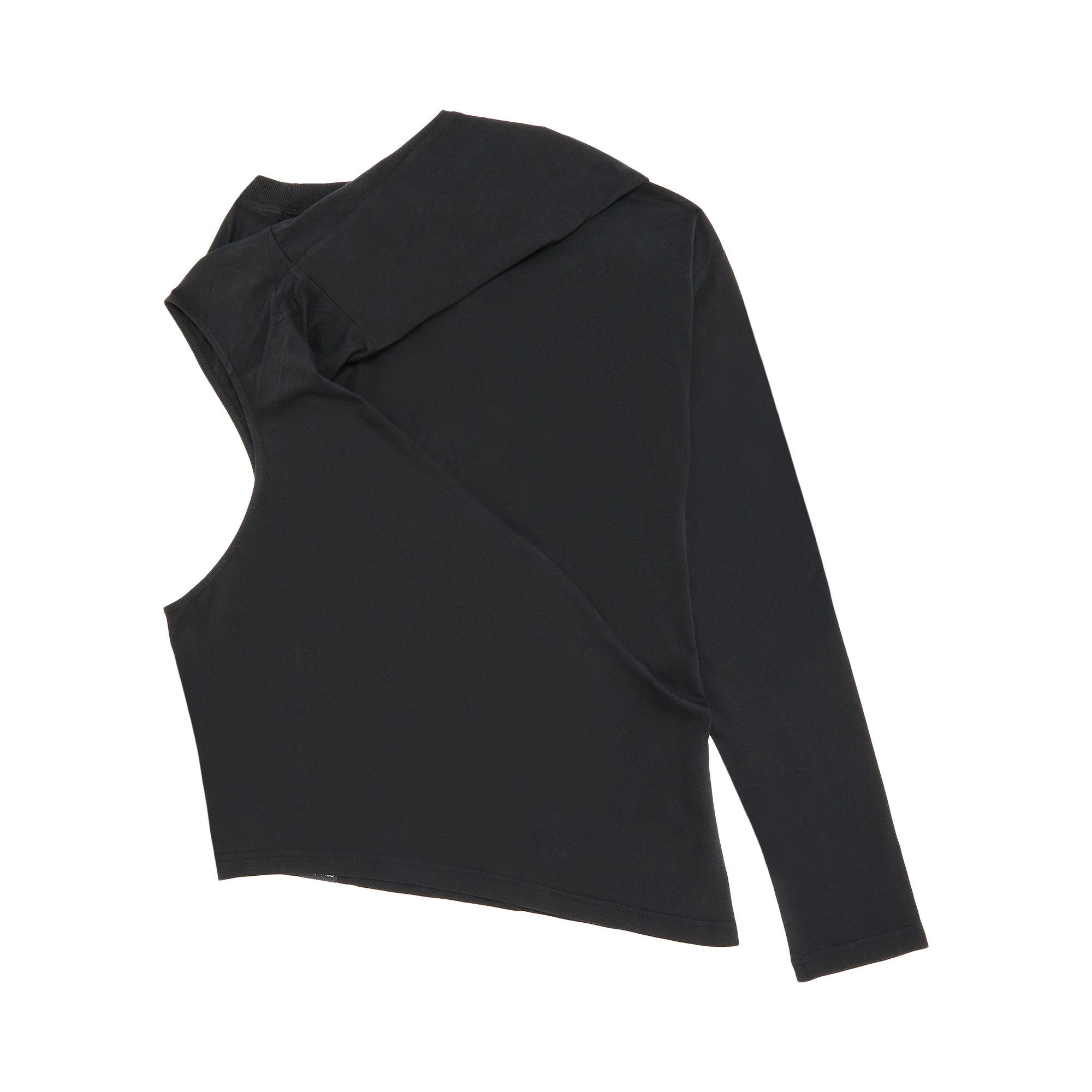 Courrèges Off Shoulder T-Shirt 'Black' - 2