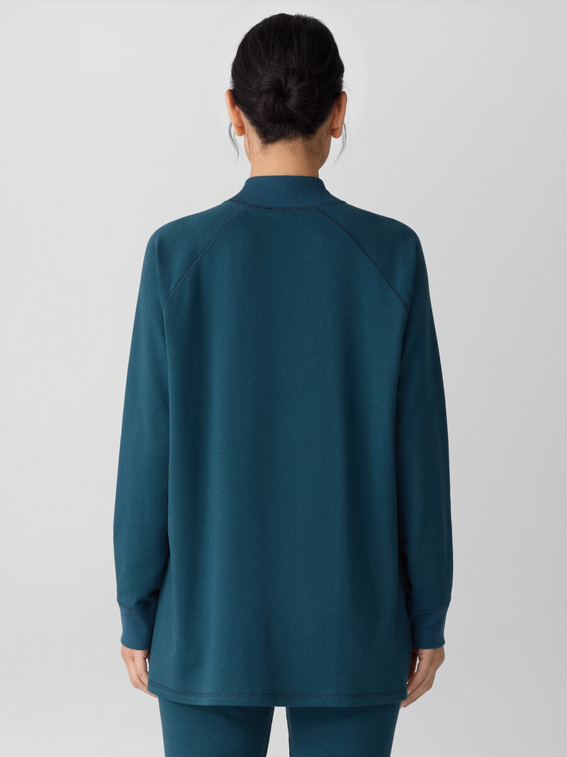 Cozy Brushed Terry Mock Neck Long Top 4