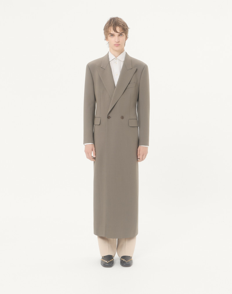 VALENTINO DOUBLE-BREASTED LIGHTWEIGHT WOOL COAT WITH KNOT DETAIL 4
