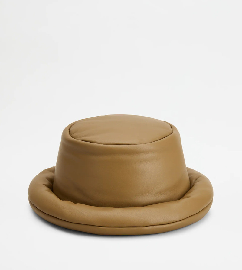 HAT IN LEATHER - BEIGE 1