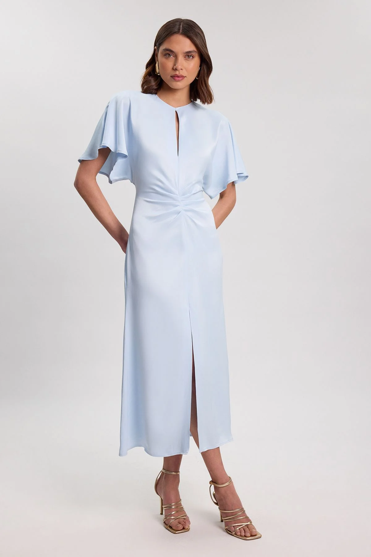 Viscose Satin Crepe Woven Maxi Dress - 1