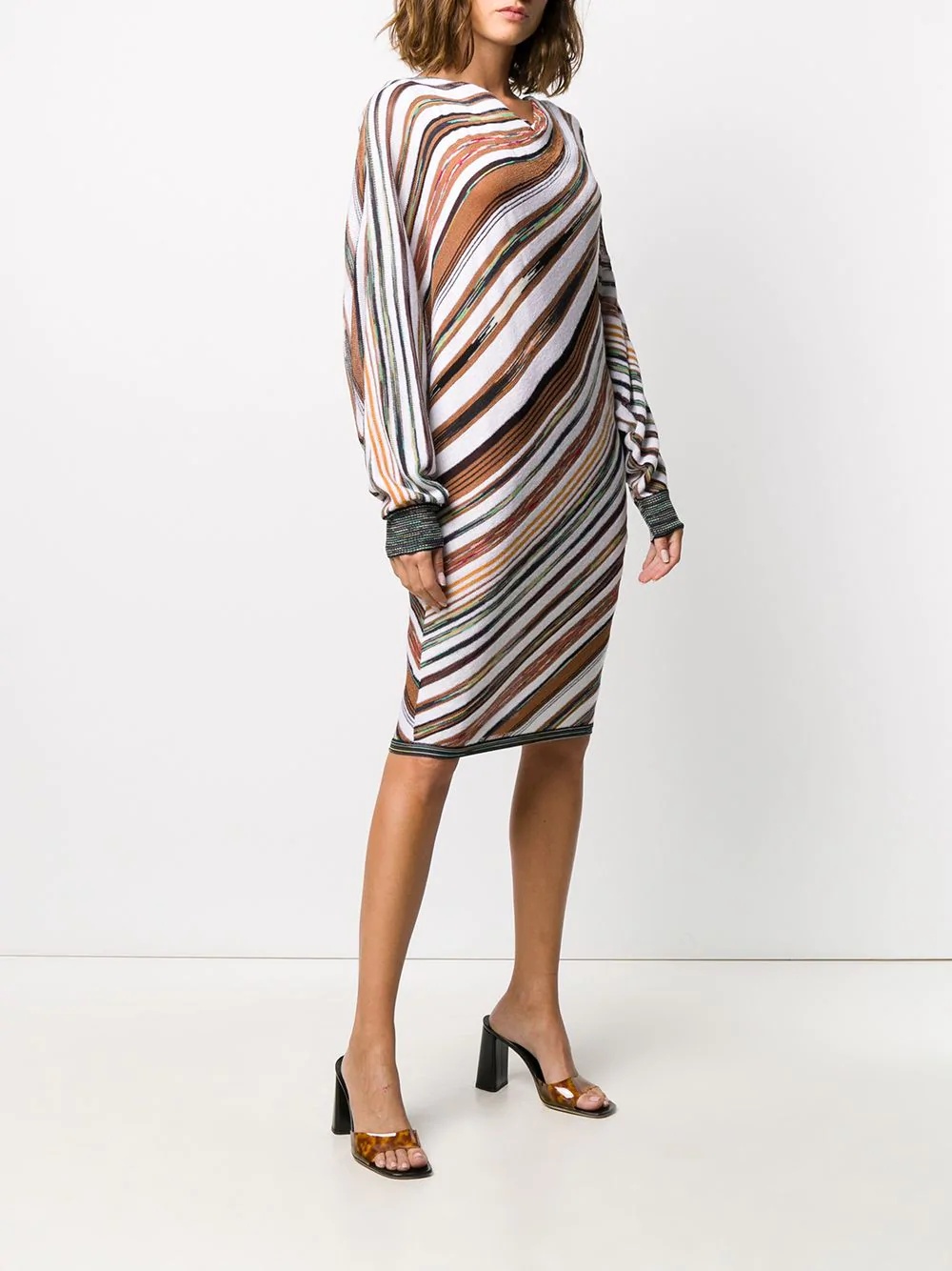 diagonal stripe knit dress - 3