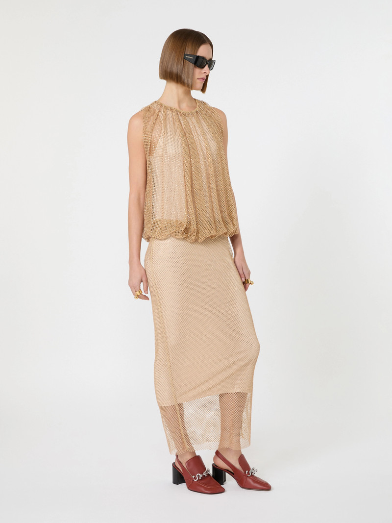 Sportmax Sleeveless jersey dress with crystals - CAMEL outlook
