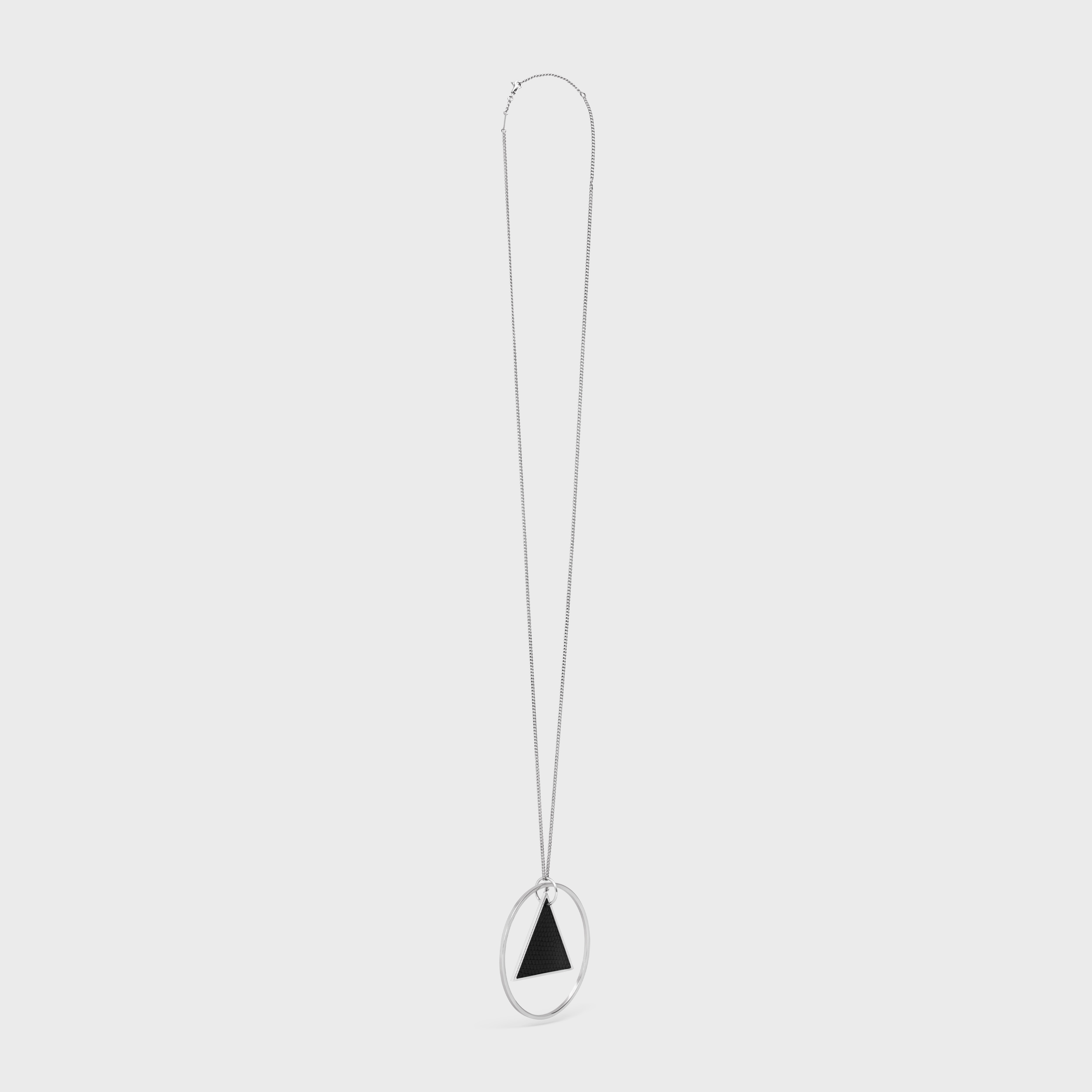 Celine Symboles Triangle Necklace in Sterling Silver with Rhodium Finish and Lizard - 3