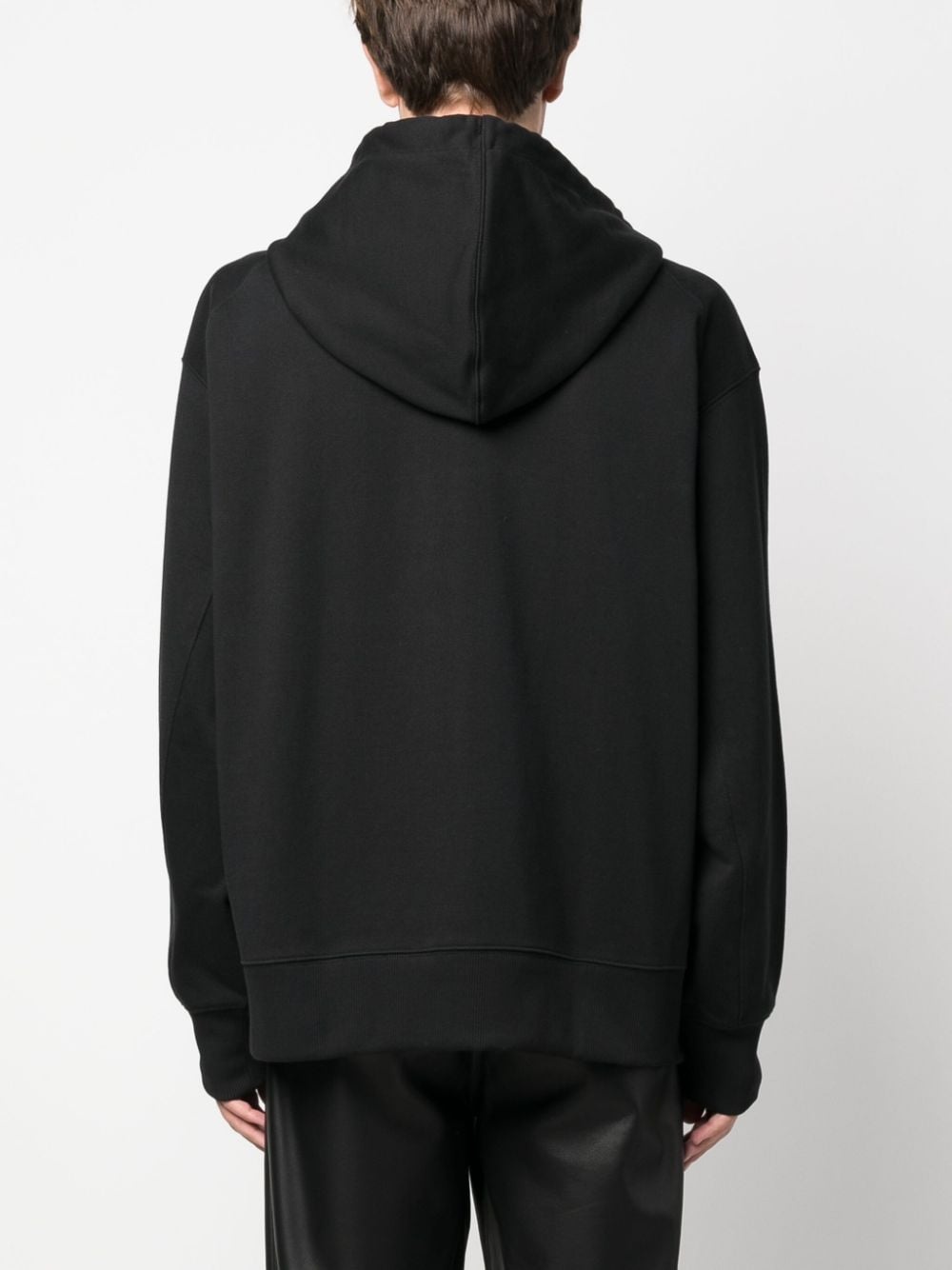 logo-print zip-up cotton hoodie - 4