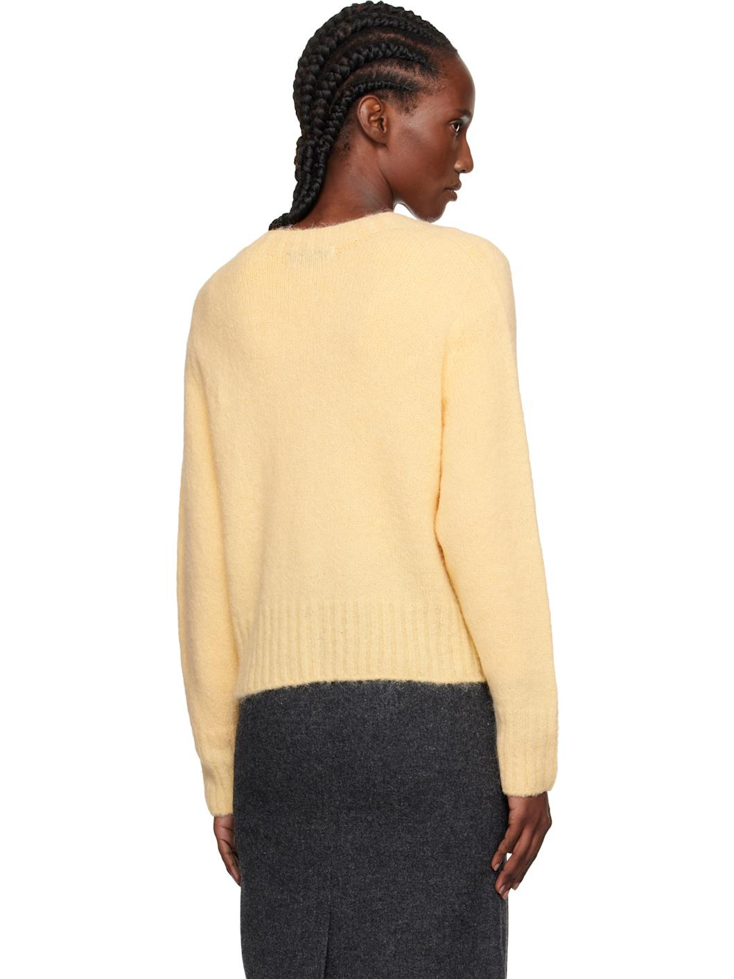 Yellow Alpaca Knit Cardigan - 3