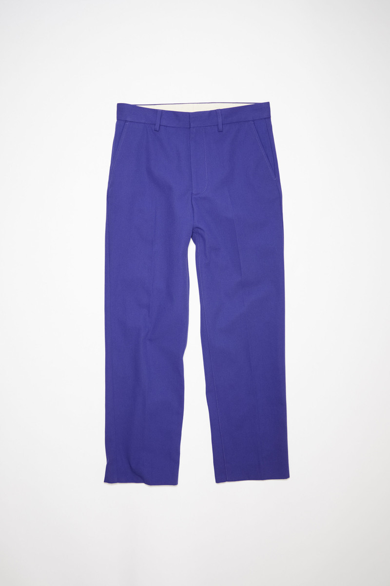 Twill cotton-blend trousers - Electric purple 1