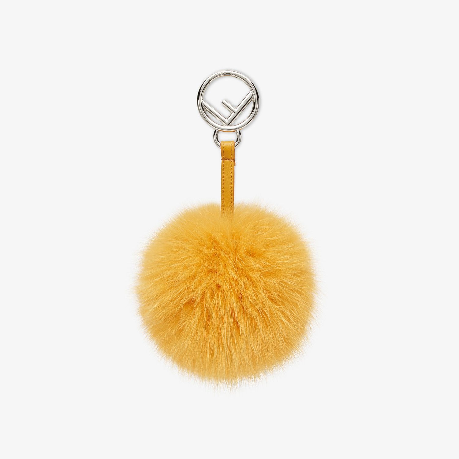 Yellow fox fur charm - 1