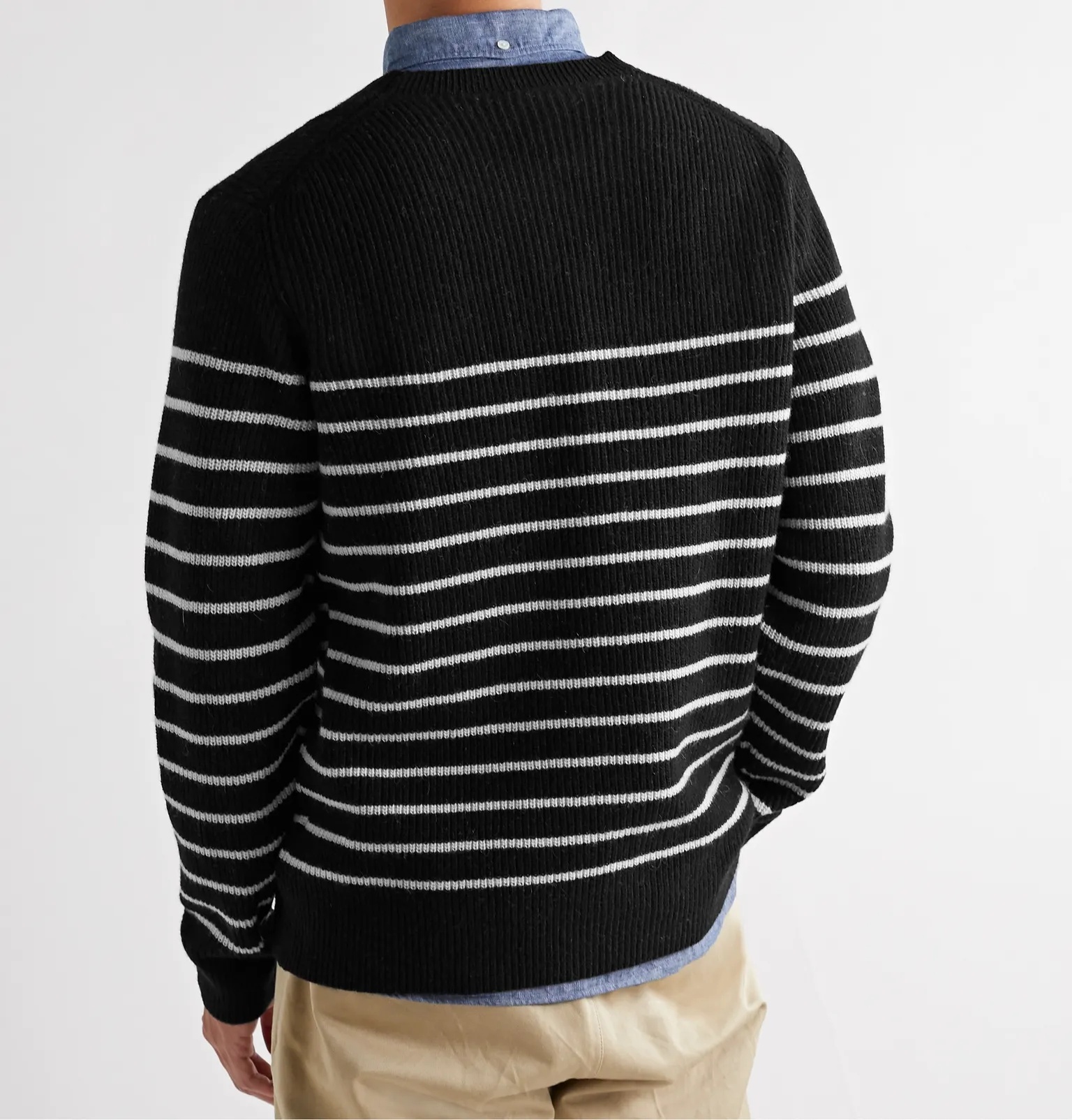 Louis Logo-Appliquéd Striped Wool-Blend Sweater - 4