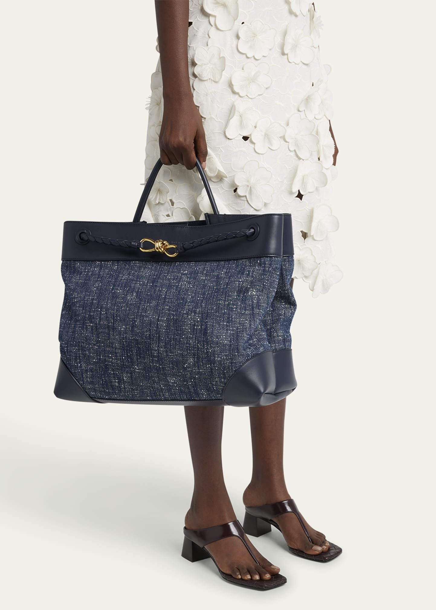 Large Andiamo Denim Boucle Crossbody Bag - 2