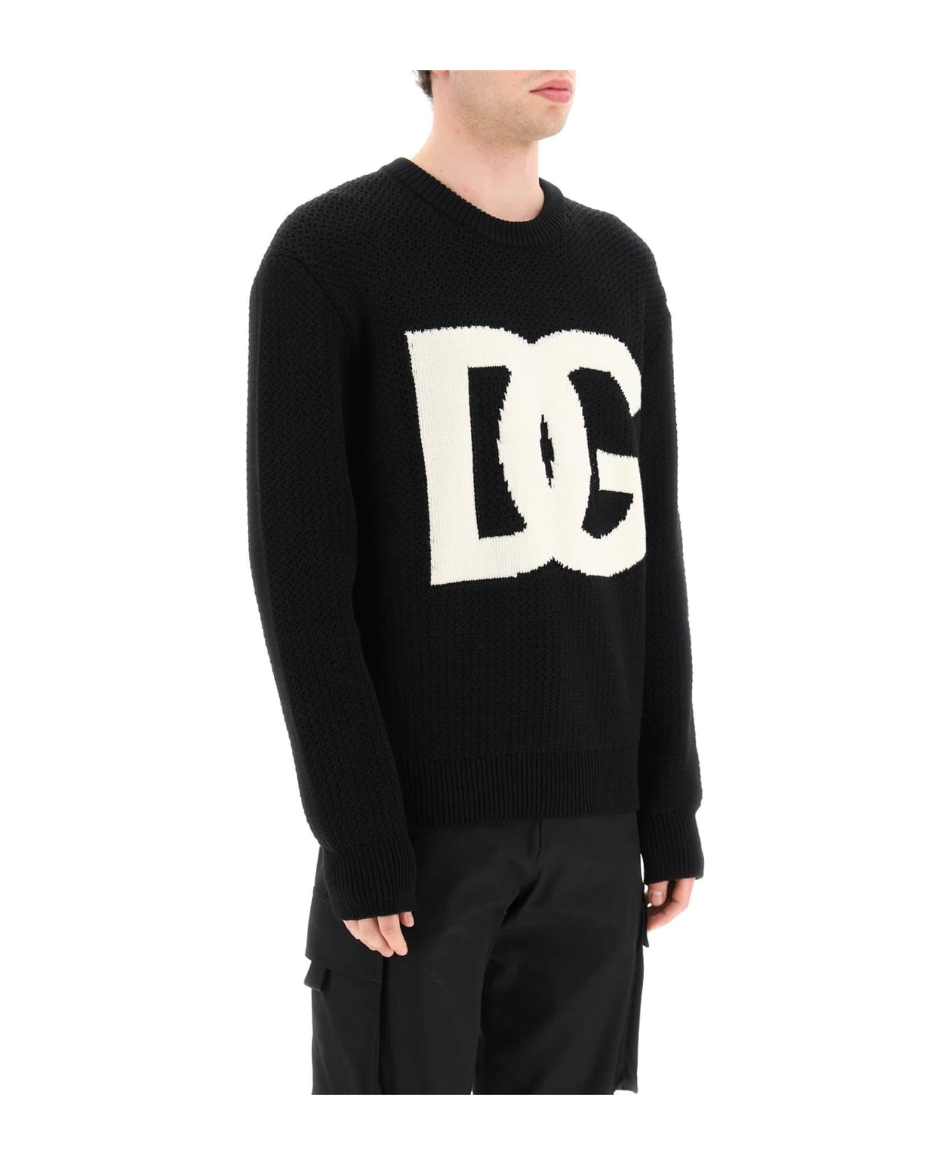 Crewneck Pullover With Jacquard Logo - 2