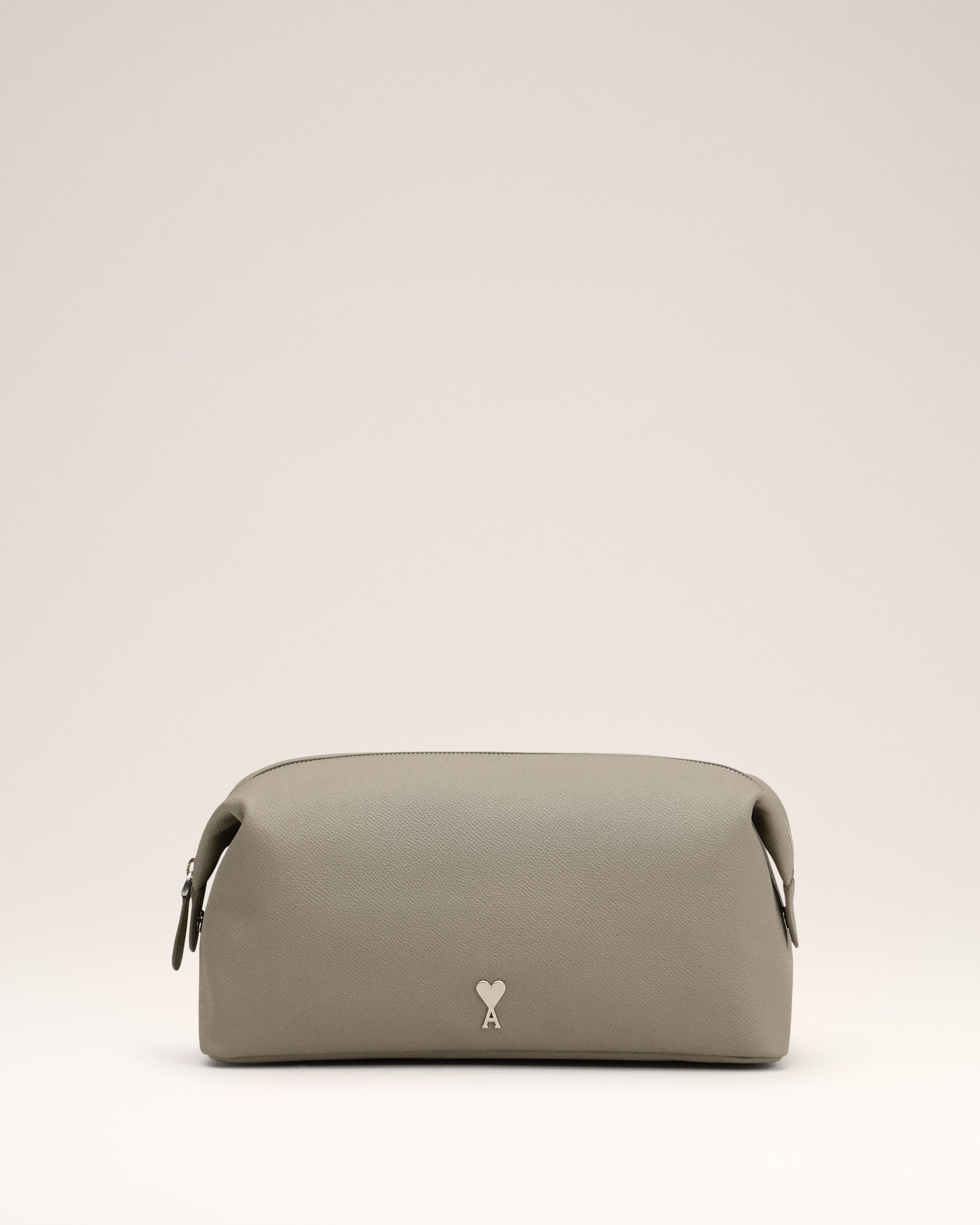 GREY LEATHER PARIS PARIS TOILETRY POUCH - 1