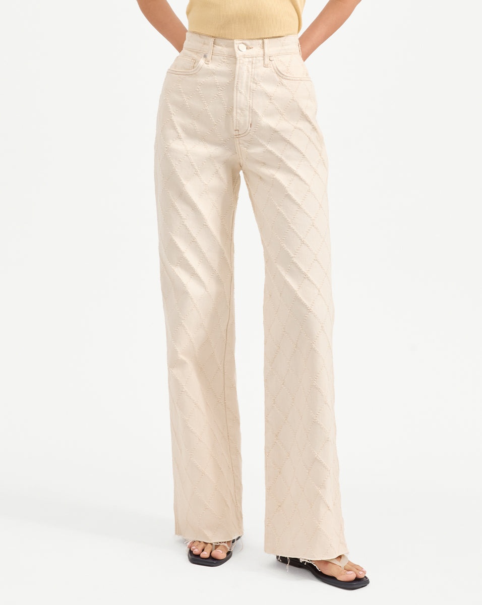 TAYLOR DIAMOND PRINTED WIDE-LEG JEAN - 3