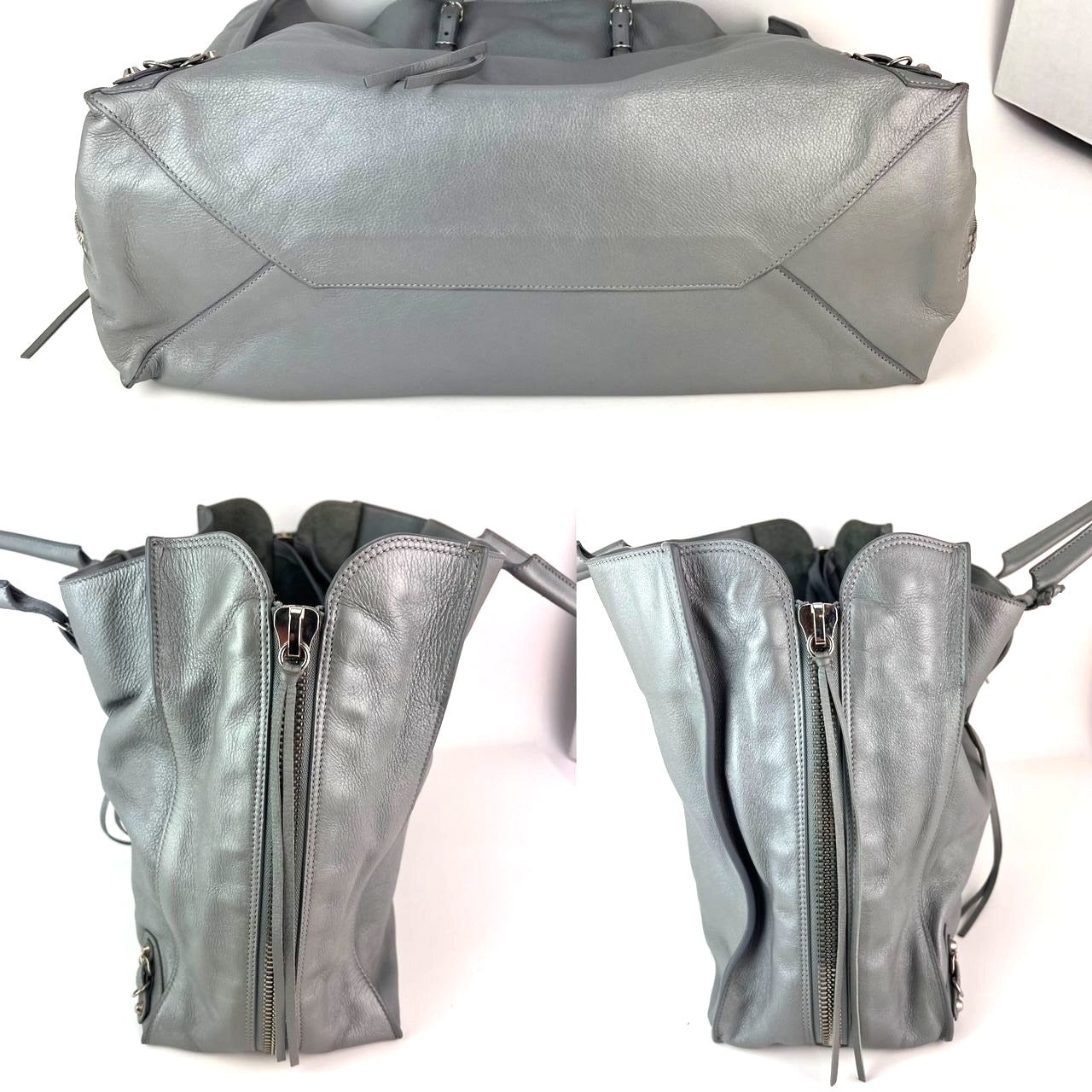 Balenciaga Veau Papier A4 Zip Around Grey Shoulder Bag - 3