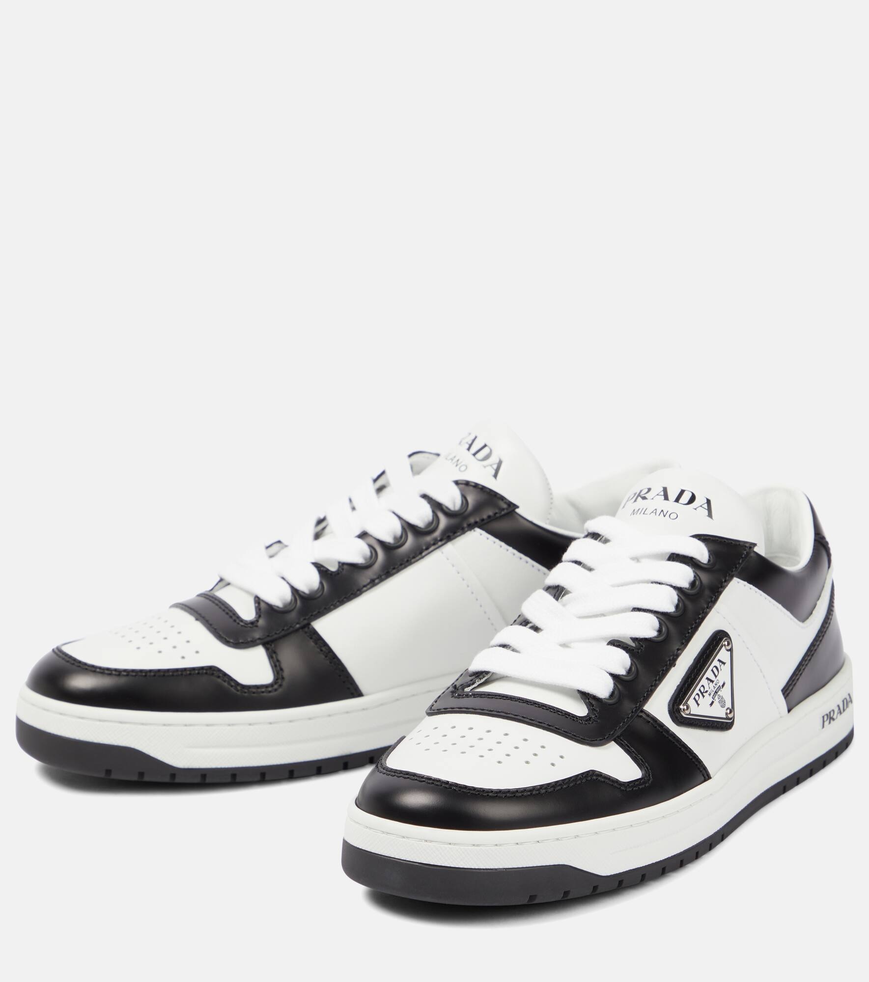Logo leather sneakers - 5