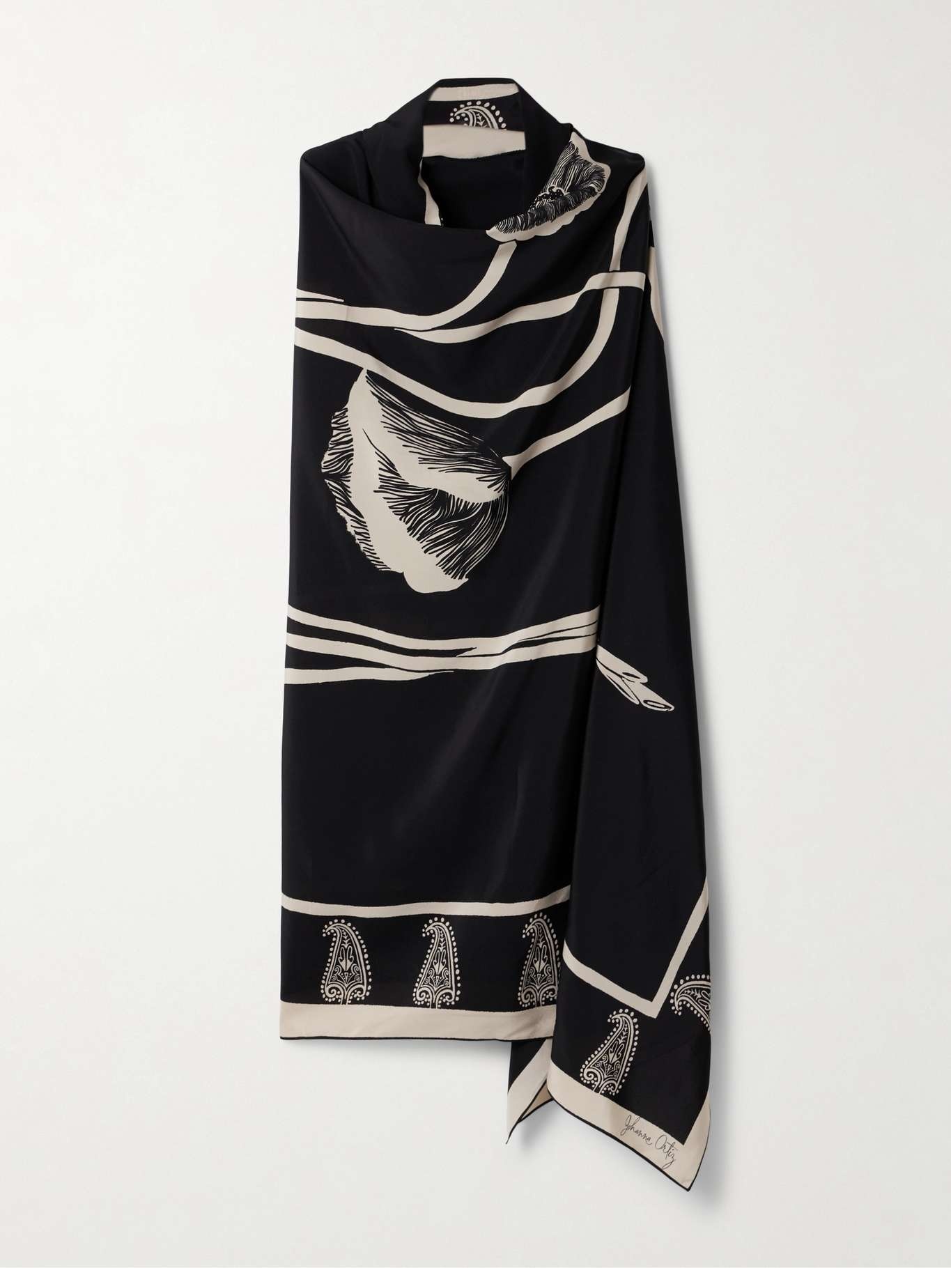 Rapsodia De Amapola printed silk-crepe shawl - 1