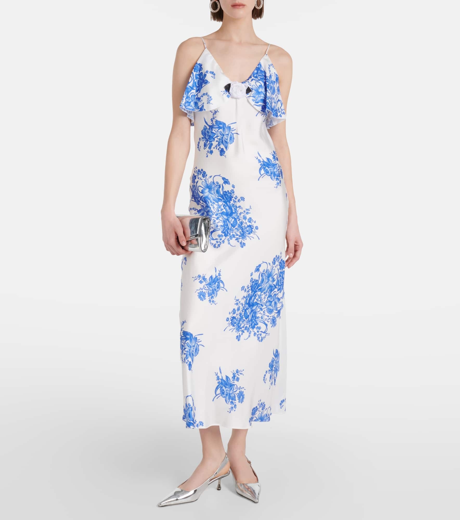 Floral silk slip dress - 2