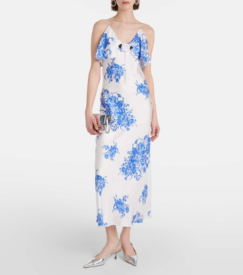 RODARTE Floral silk slip dress outlook