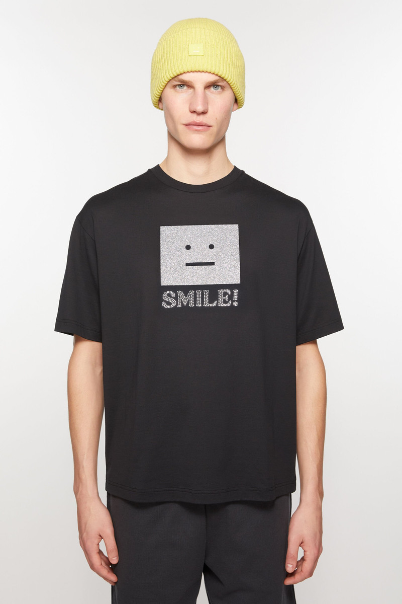 Acne Studios Face logo t-shirt - Relaxed fit - Black outlook