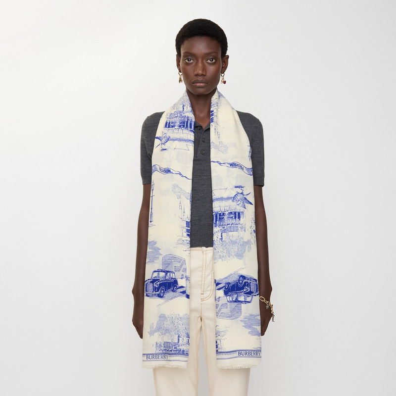 London Landmarks Wool Silk Scarf 3